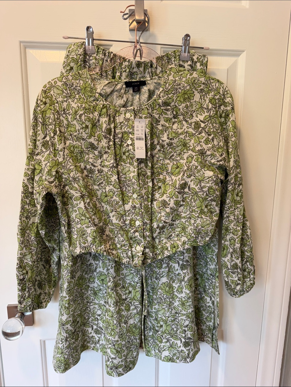 J Crew Two-Piece Green Floral Women’s Set